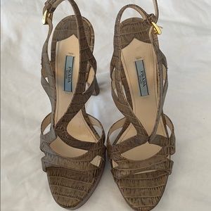 Prada snake skin heels